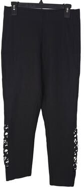 MOTO EMO Yoana Baraschi Lattice Detail Leggings Black M Cut Out Lace Up Pants